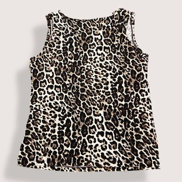 Ellen Tracy Leopard print sleeveless blouse - Picture 2 of 3